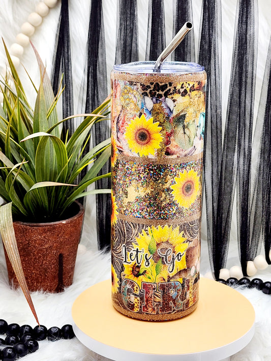 Let's Go Girls Sunflower Tumbler